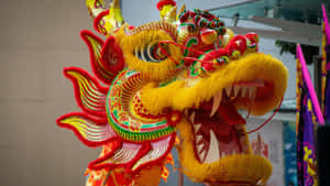 Vibrant Dragon Dance Head Wallpaper