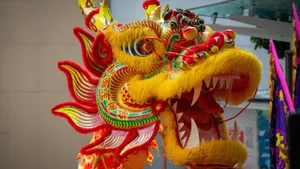 Vibrant Dragon Dance Head Wallpaper