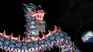Vibrant Dragon Dance Performance Wallpaper