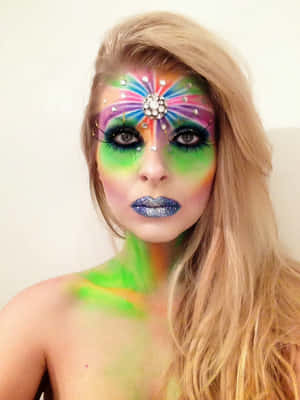 Vibrant_ Fantasy_ Makeup_ Portrait Wallpaper