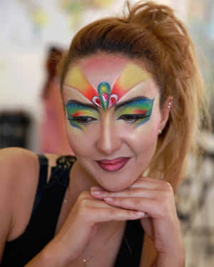 Vibrant_ Fantasy_ Makeup_ Portrait Wallpaper
