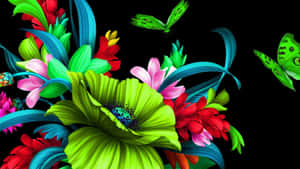 Vibrant Floral Artwork Wallpaper