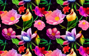 Vibrant Floral Pattern Background Wallpaper