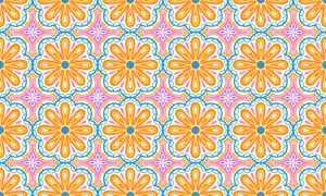 Vibrant Floral Pattern Pink Orange Background.jpg Wallpaper
