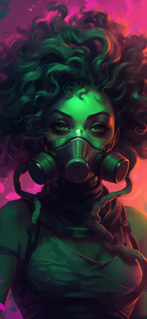 Vibrant_ Gas_ Mask_ Portrait Wallpaper