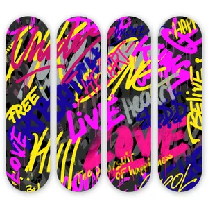 Vibrant Graffiti Skateboard Designs Wallpaper