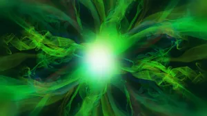 Vibrant Green Energy Explosion Wallpaper