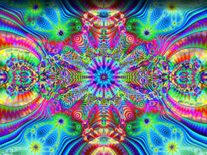 Vibrant Groovy Rainbow Fractal Wallpaper