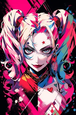 Vibrant_ Harley_ Quinn_ Portrait Wallpaper