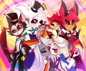 Vibrant_ Hazbin_ Hotel_ Characters Wallpaper