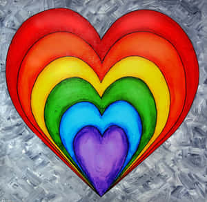 Vibrant Heart Art On A Colorful Background Wallpaper