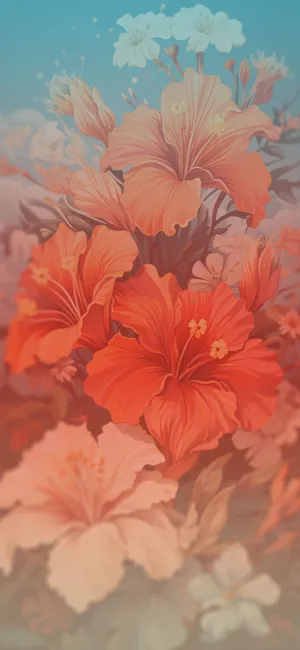 Vibrant Hibiscus Bloom Aesthetic Wallpaper