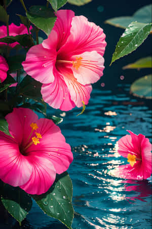 Vibrant_ Hibiscus_ Reflections.jpg Wallpaper