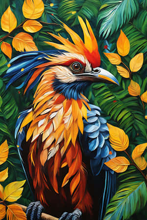 Vibrant Hoatzin Artwork Wallpaper