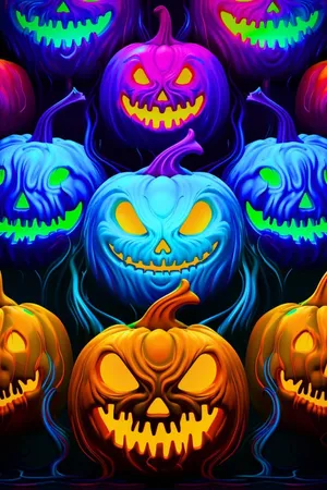 Vibrant Jack O Lanterns Display Wallpaper