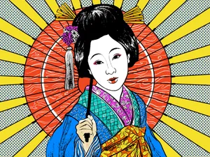 Vibrant Japanese Pop Art Scene Wallpaper