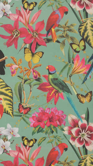 Vibrant Jungle Print Design Wallpaper