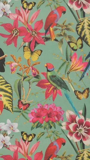 Vibrant Jungle Print Design Wallpaper