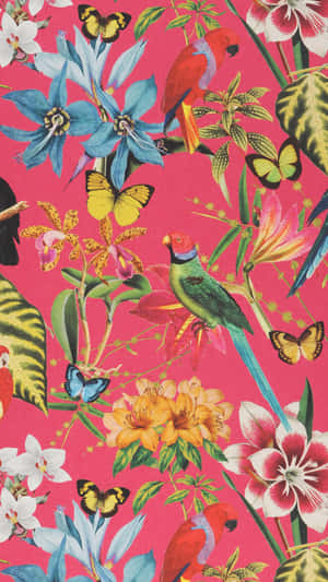 Vibrant Jungle Print Design Wallpaper