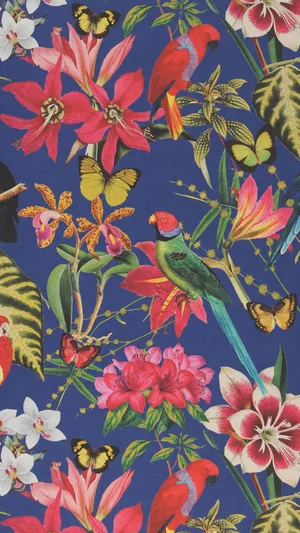 Vibrant Jungle Print Design Wallpaper