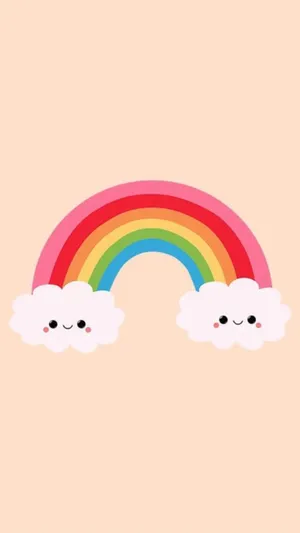Vibrant Kawaii Rainbow Wallpaper Wallpaper