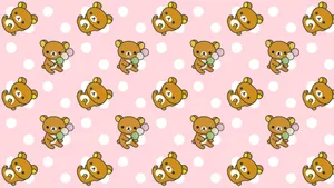 Vibrant Kidcore Bear In Pink Aesthetic Wallpaper