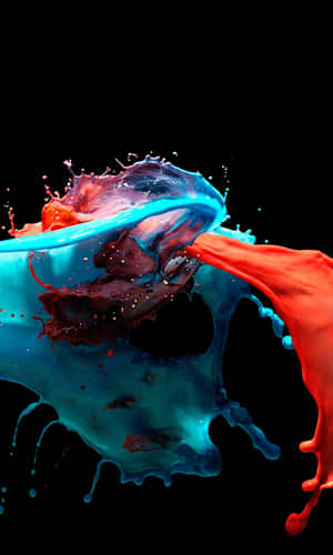 Vibrant_ Liquid_ Collision_ Abstract Wallpaper