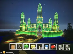 Vibrant Minecraft Emeralds On Display Wallpaper