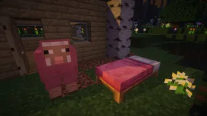 Vibrant Minecraft Sheep In Lush Green Field Wallpaper