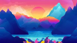 Vibrant Minimalist Colorful Wallpaper Wallpaper