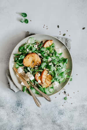 Vibrant Minimalist Food Display Wallpaper