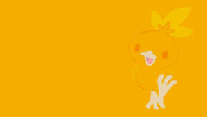 Vibrant Minimalist Illustration Of Torchic Wallpaper