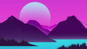 Vibrant Mountain Landscape Abstract Wallpaper