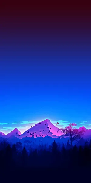 Vibrant Mountain Sunset Wallpaper
