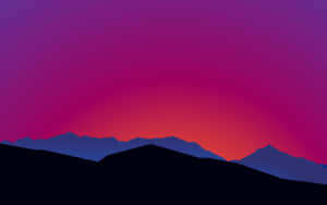 Vibrant Mountain Sunset Wallpaper