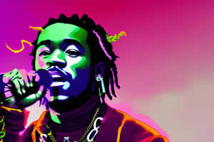 Vibrant Music Artist Illustration Wallpaper