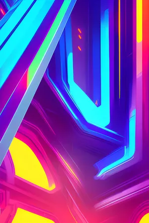 Vibrant Neon Abstract Artwork Wallpaper