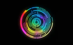 Vibrant Neon Abstract Circle Wallpaper