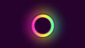 Vibrant_ Neon_ Circle_ Abstract Wallpaper