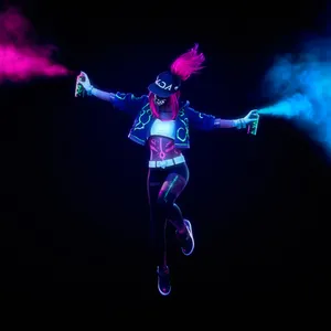 Vibrant Neon Dance Explosion Wallpaper