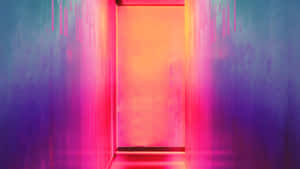 Vibrant Neon Doorway Wallpaper