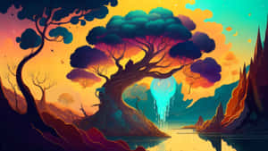 Vibrant_ Neon_ Fantasy_ Landscape.jpg Wallpaper