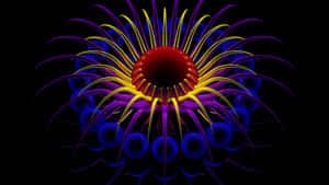 Vibrant Neon Floral Abstract Wallpaper