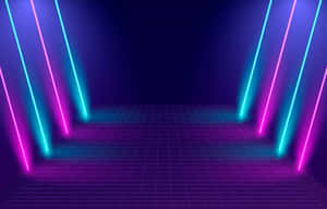 Vibrant Neon Lights Corridor Wallpaper