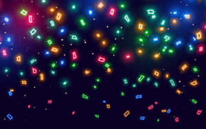 Vibrant Neon Lights Reflecting On A Wet City Street Wallpaper