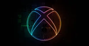 Vibrant Neon Logo Display Wallpaper