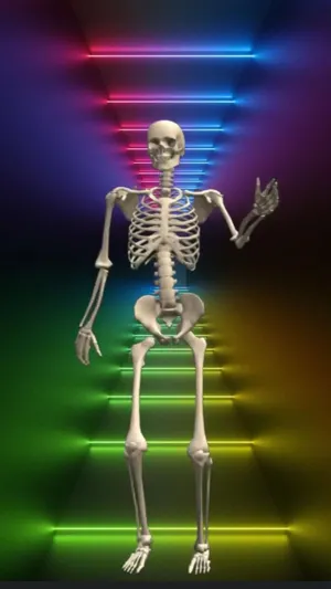 Vibrant Neon Skeleton Dance Wallpaper