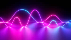 Vibrant Neon Wave Lights Wallpaper