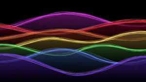 Vibrant Neon Waveforms Wallpaper