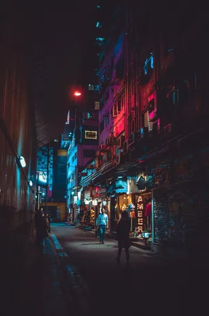Vibrant_ Night_ Alleyway.jpg Wallpaper